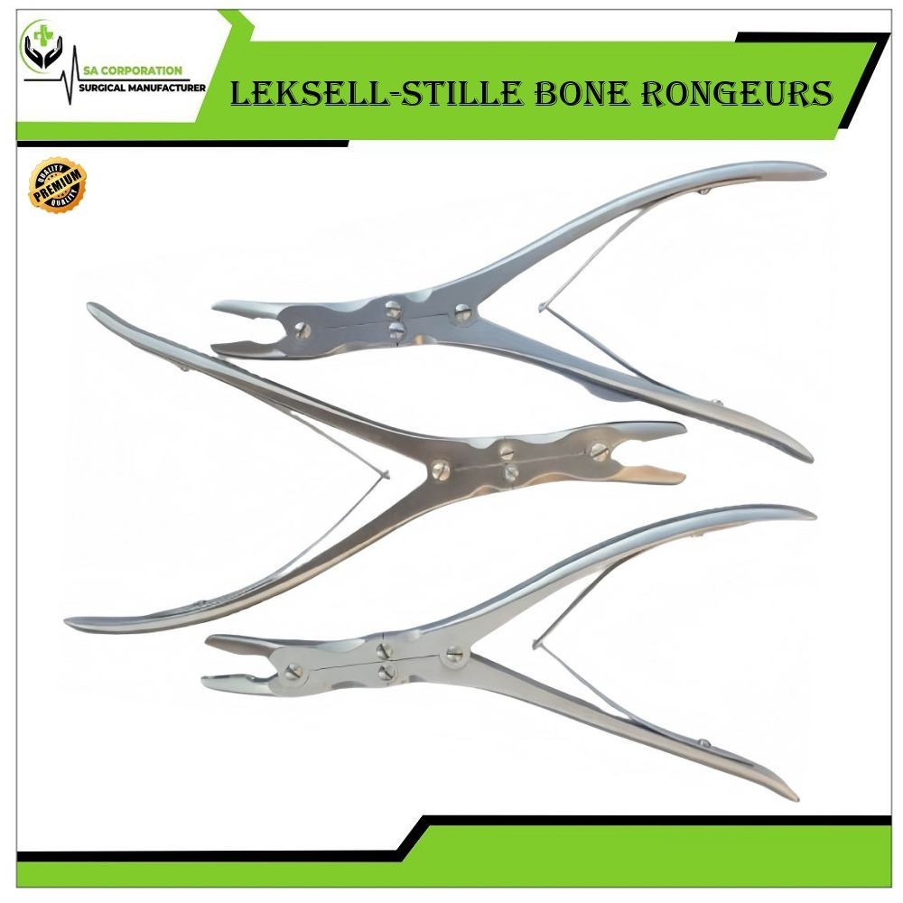 Leksell-Stille Bone Rongeurs Set Of 3 Pieces Surgical Instruments