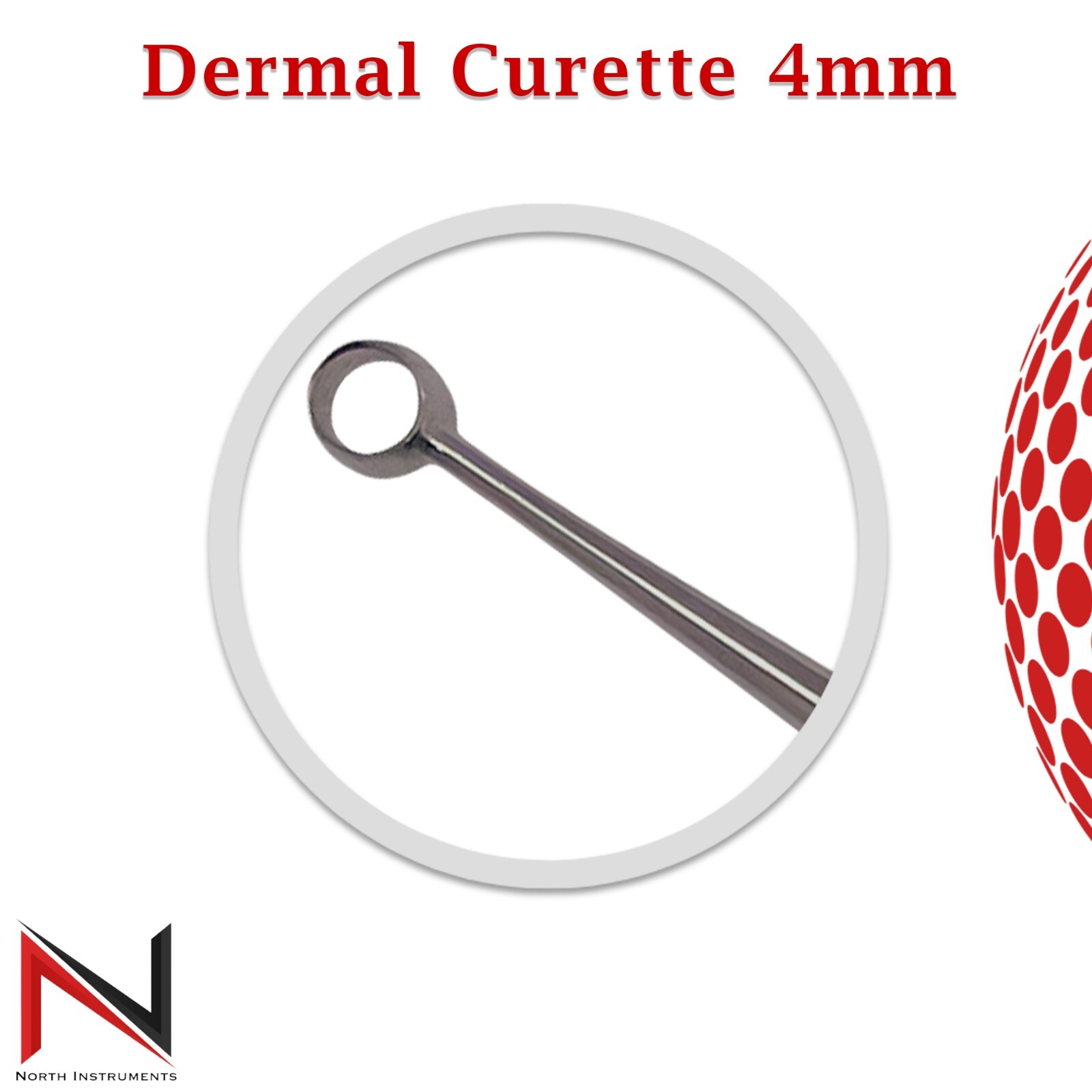 Surgical Orthopedic Ear Cleaner Tools Verruca Curette 4mm Scraping Chiseling