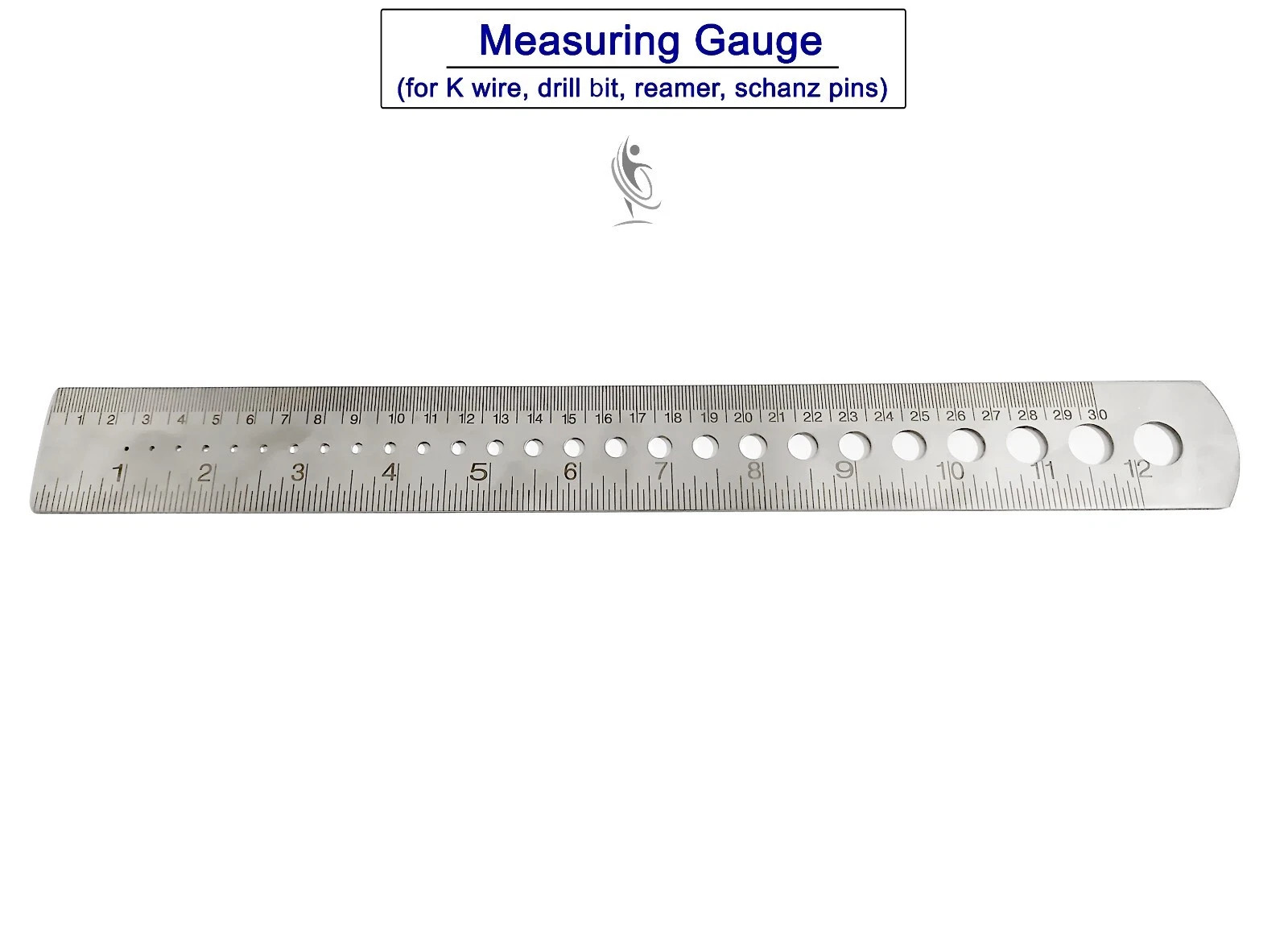 Orthopedic Measuring Gauge Scale for K-Wire, Drill Bit, Screw, Steinman Pin SS