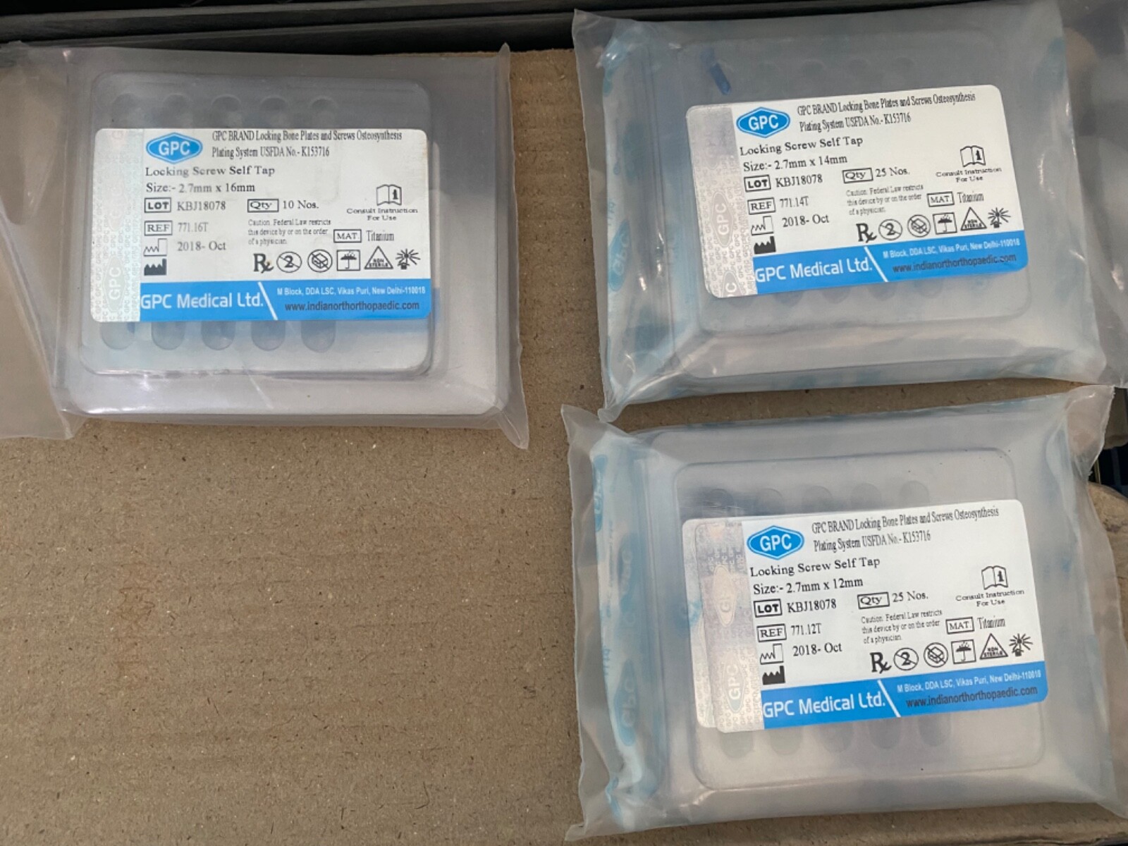 Titanium orthopedic implants instruments plates & screws