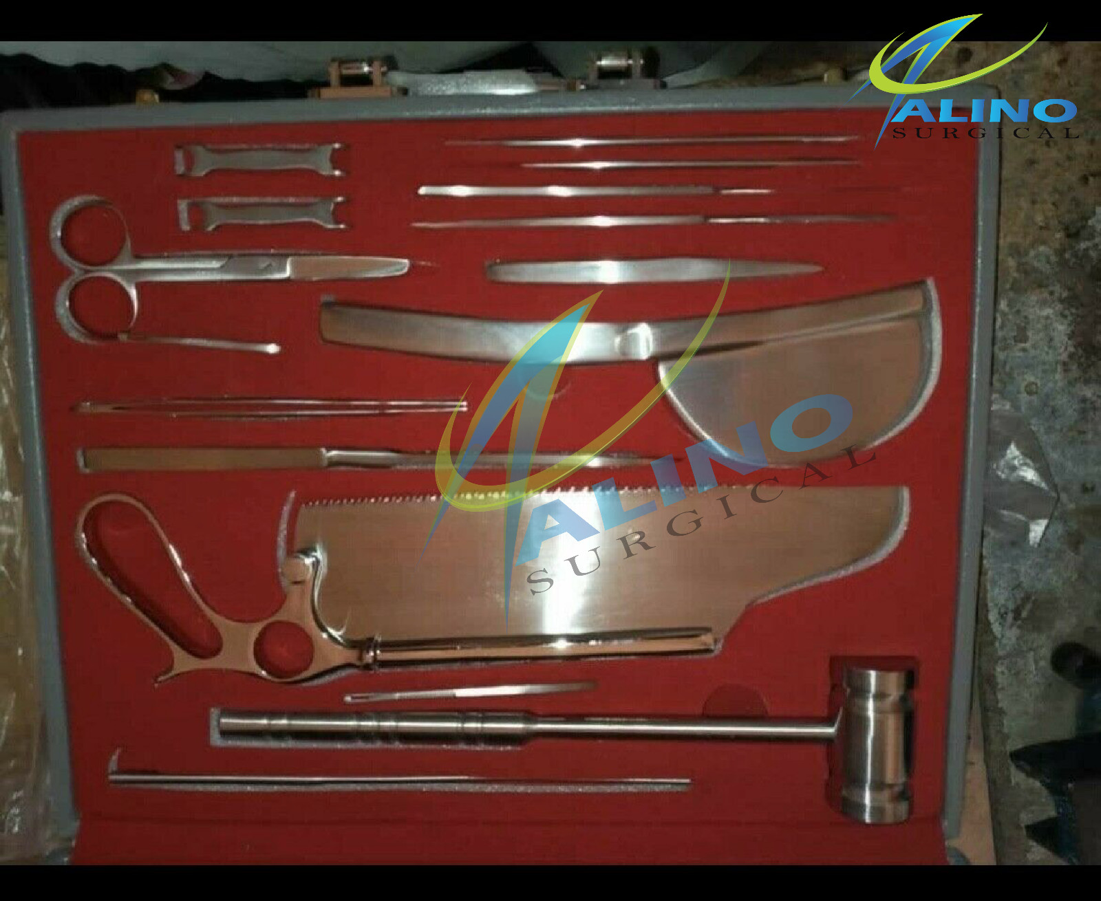 Post Mortem Instrument Set / Autopsy / Dissection Kit Anatomy 19Pcs with box