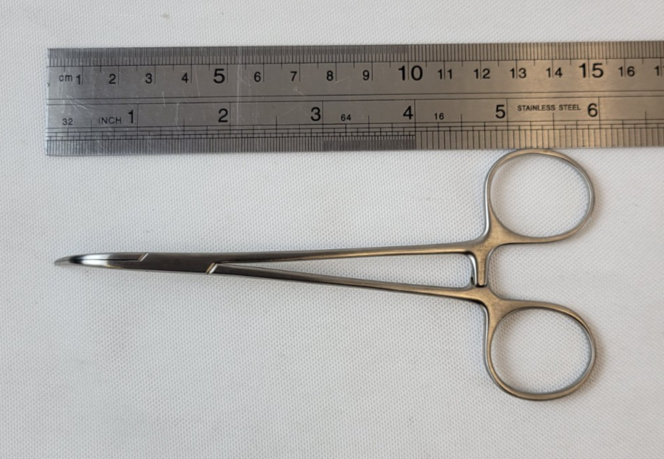 Millennium 2-5145 Tendon Interlacing Forceps, Curved Tip, 6″, Orthopedic