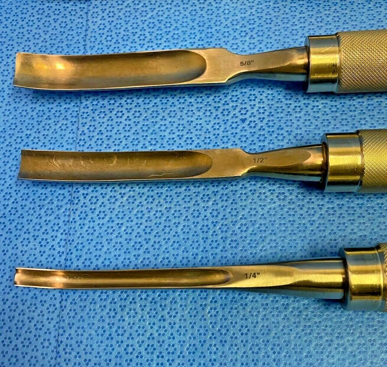 Codman 32-2010 through 2016 Curved Bone Gouges Sizes 1/4 ,1/2 ,5/8 ,3/4 ,1,11/4