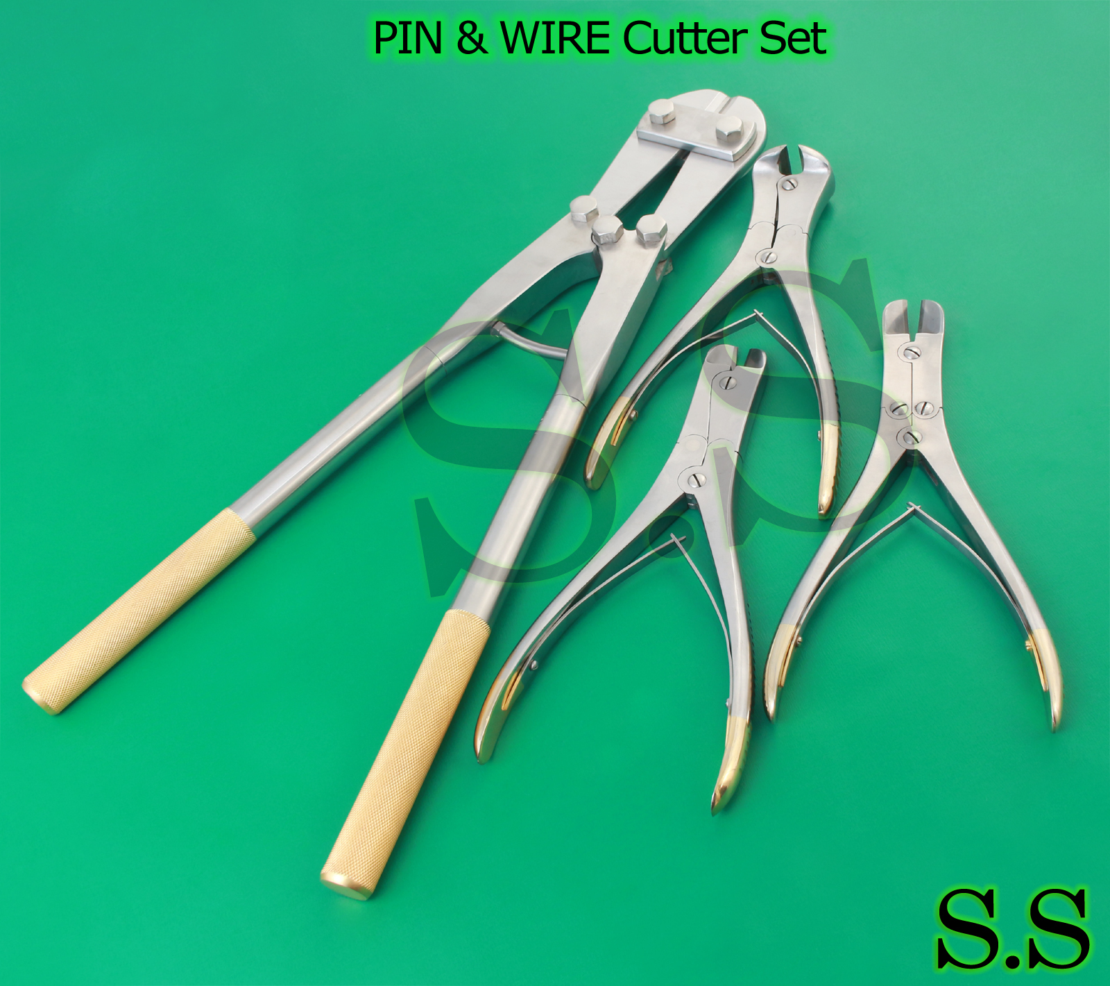 4 PIN & WIRE Cutter Set T/C Jaw Orthopedic Surgical Pliers Veterinary Special