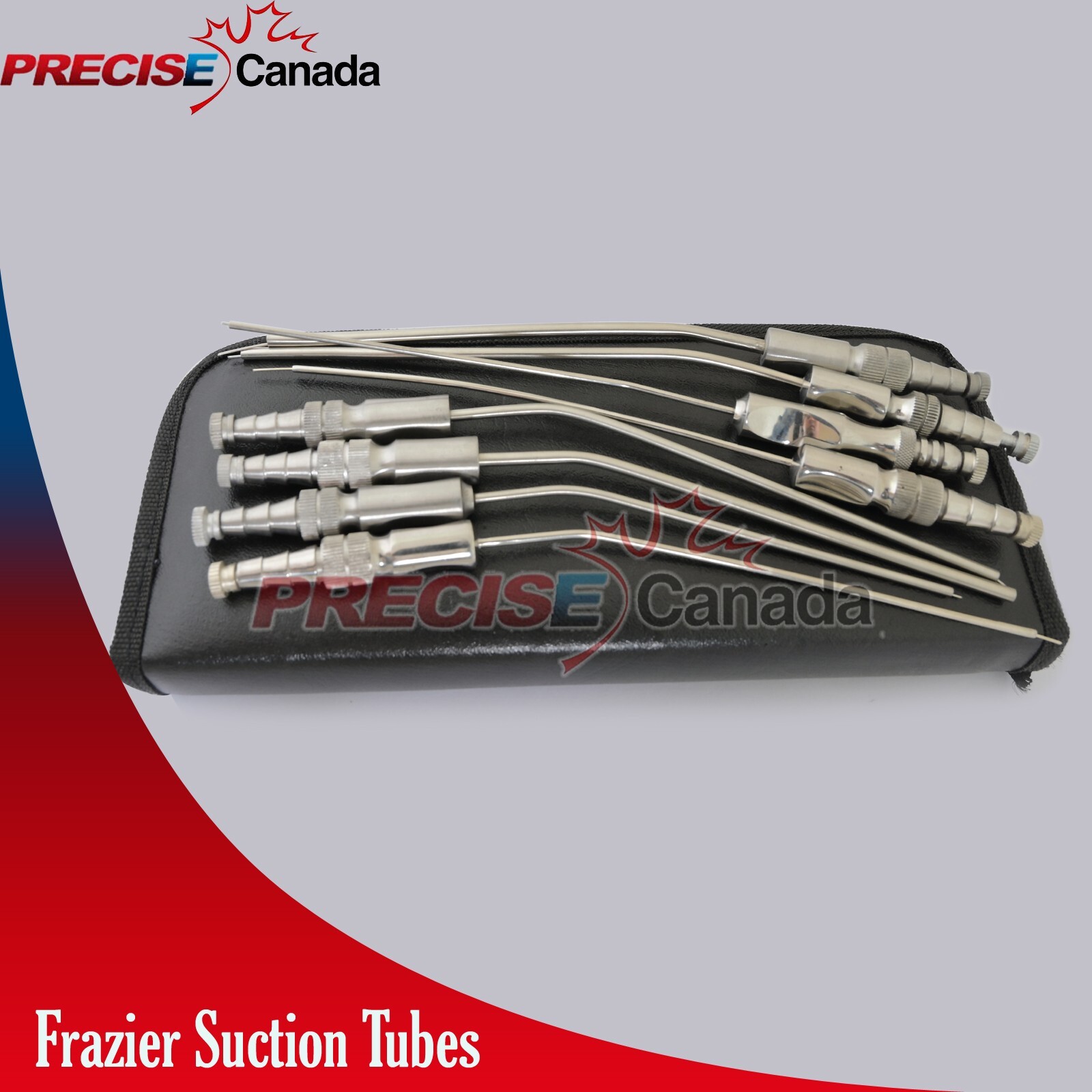 8pcs FRAZIER Suction Tube 5,6,7,8,9,10,11,12 Fr Dental Surgical ENT In Case Kit
