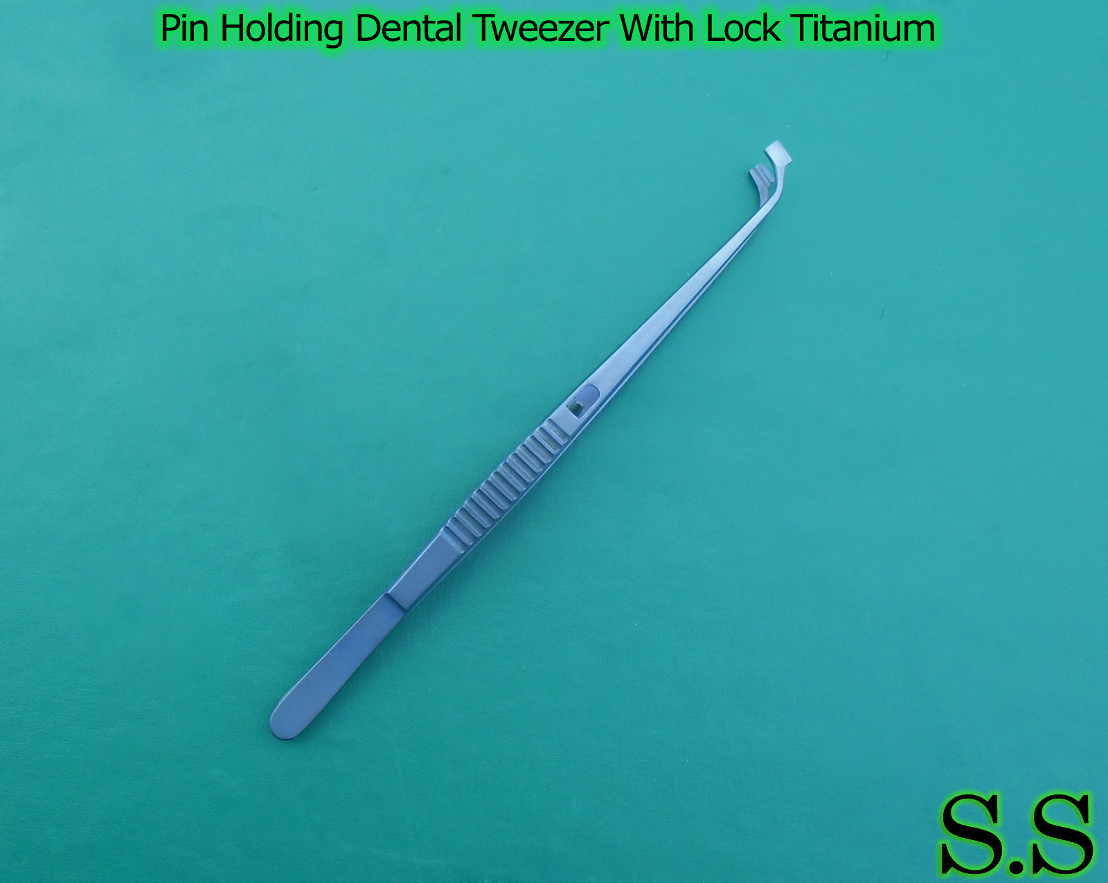Pin Holding Dental Tweezer With Lock Titanium Surgical Instruments