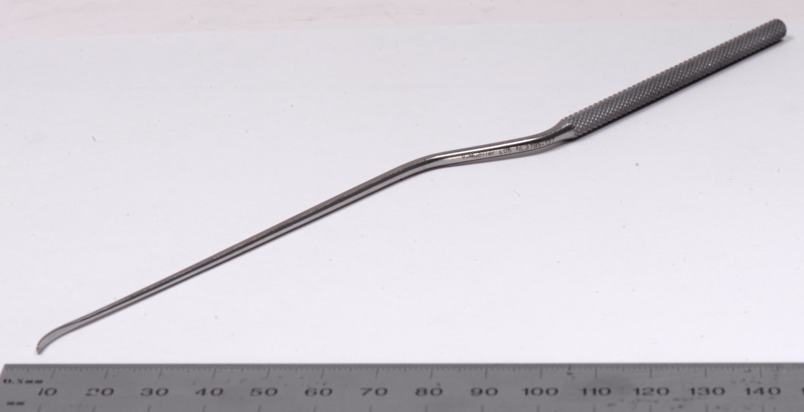 V. Mueller #NL3785-137 Rhoton Spatula Dissector 9″ Curved Down Neuro Surgical