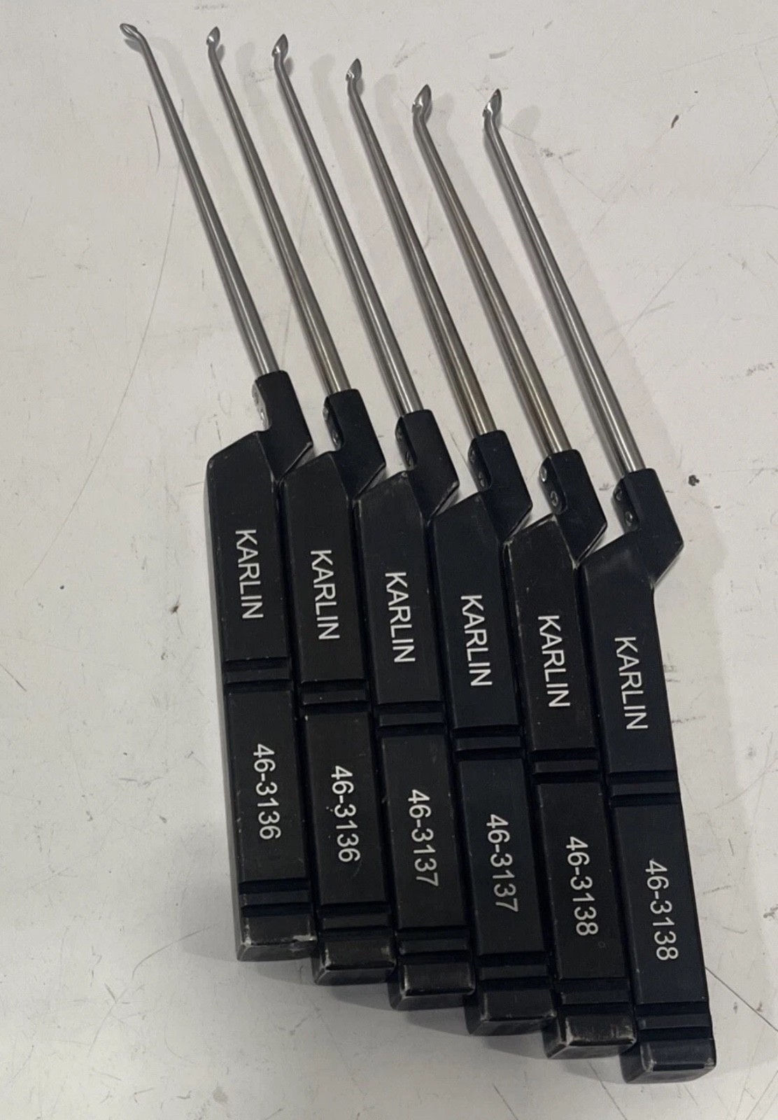Lot of 6 Codman Symmetry Karlin Cervical Curettes 46-3136, 46-3137, 46-3138 (Z)