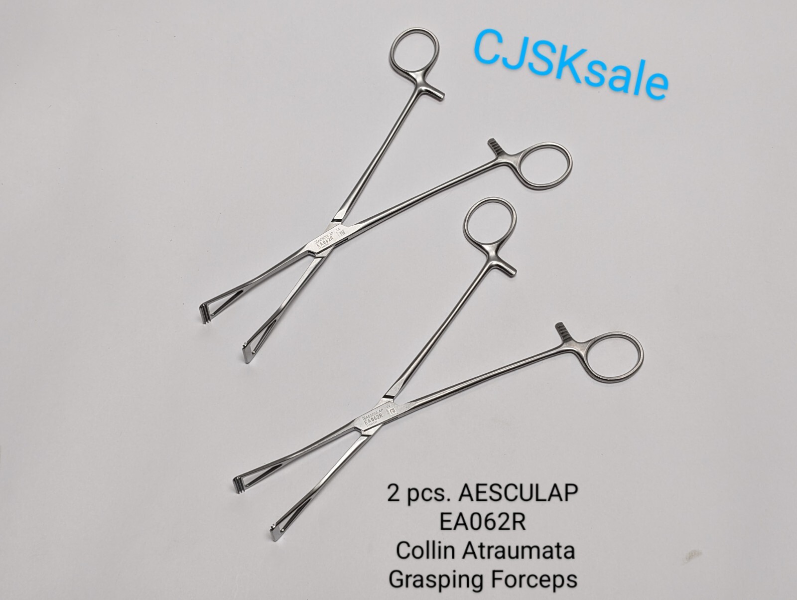 2 pcs. AESCULAP EA062R Collin Atraumatic Grasping Forceps (USED).