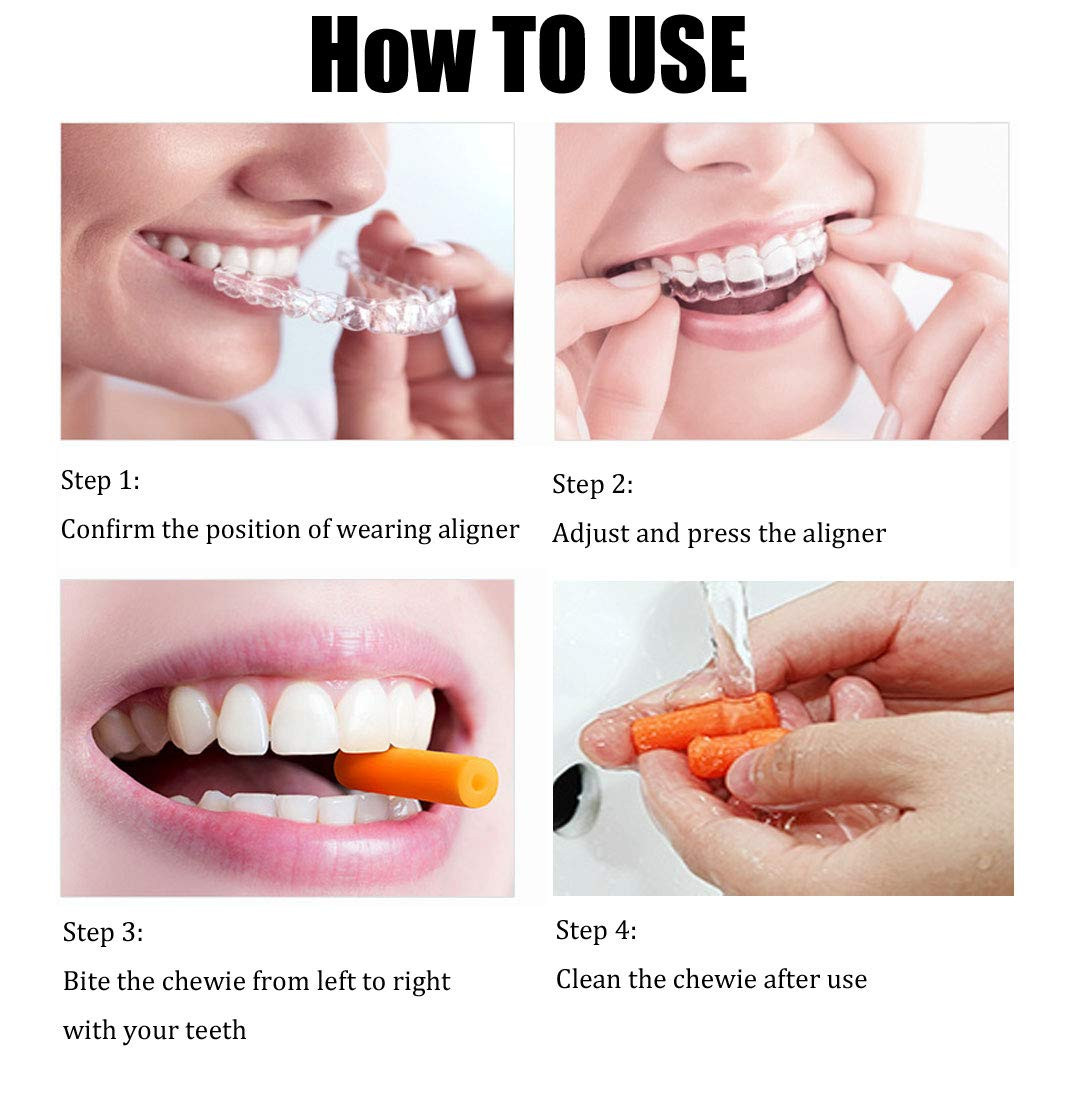 24 Pcs Colorful Orthodontic Aligner Chewies for Aligner Chompers Aligner Trays S