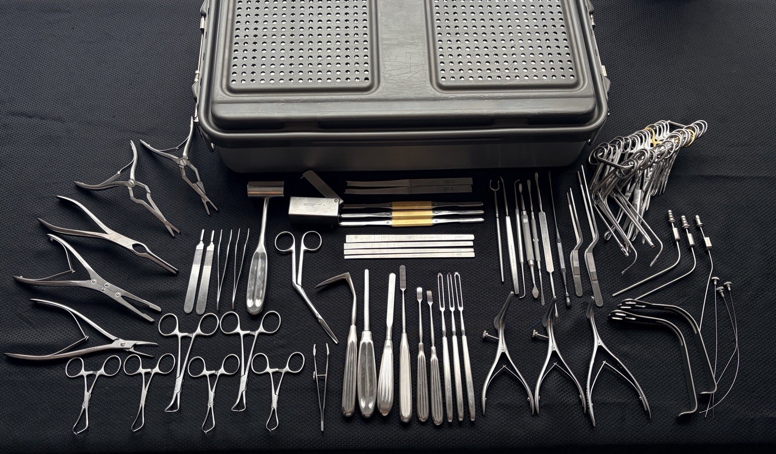 74 pc V. Mueller Submucosal Resection (SMR/ENT) Surgical Instrument Tray w/ Case