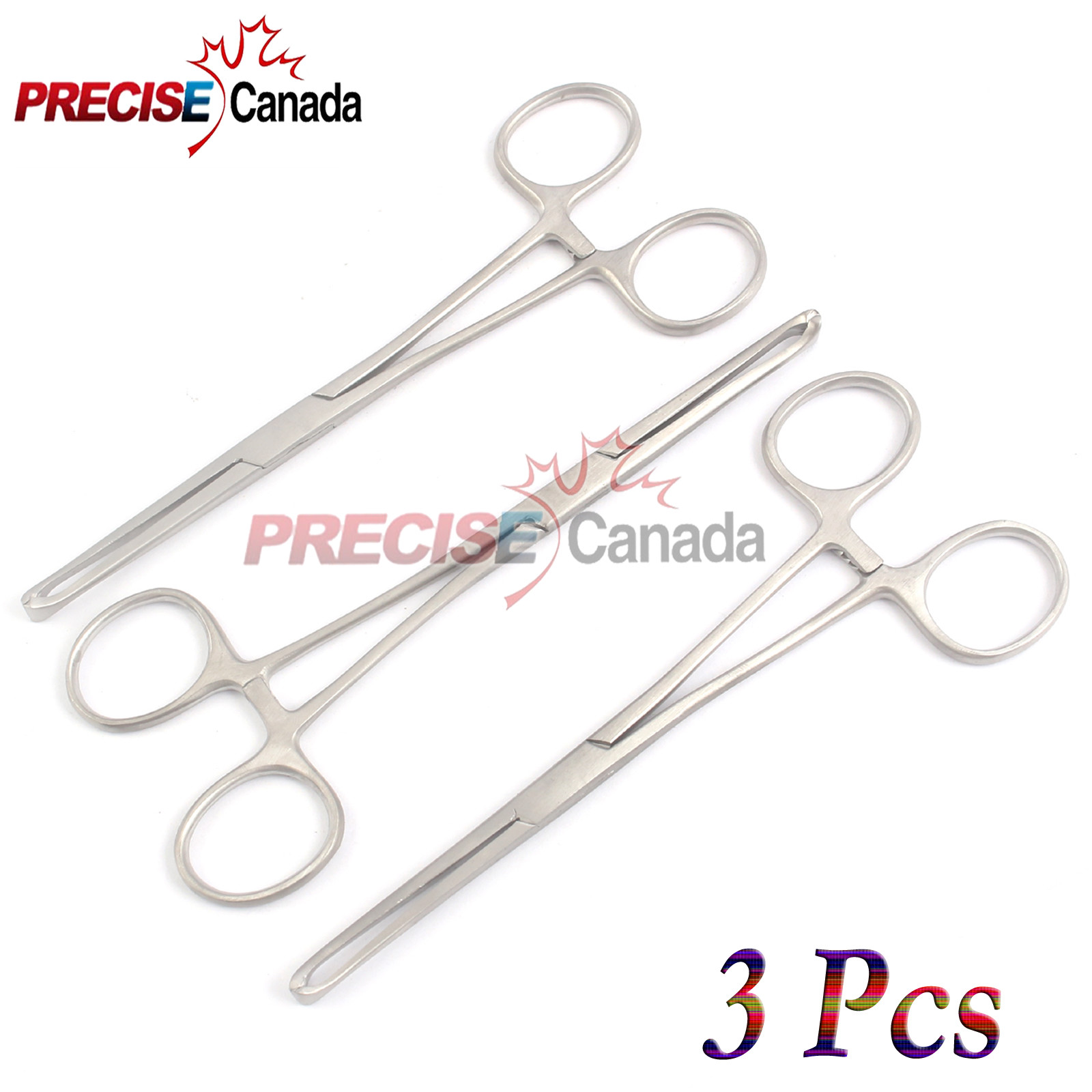 Set Of 3 ALLIS TISSUE FORCEPS 7.5″ 5X6 Teeth Surgical Instruments