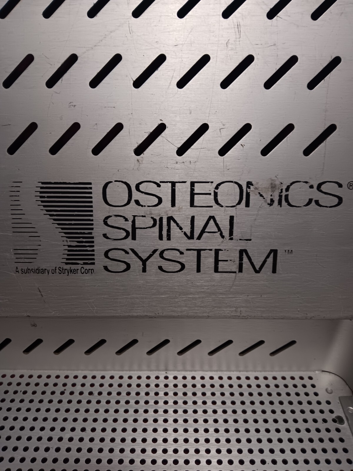 Osteonics Spinal System Partial Set with Tray.