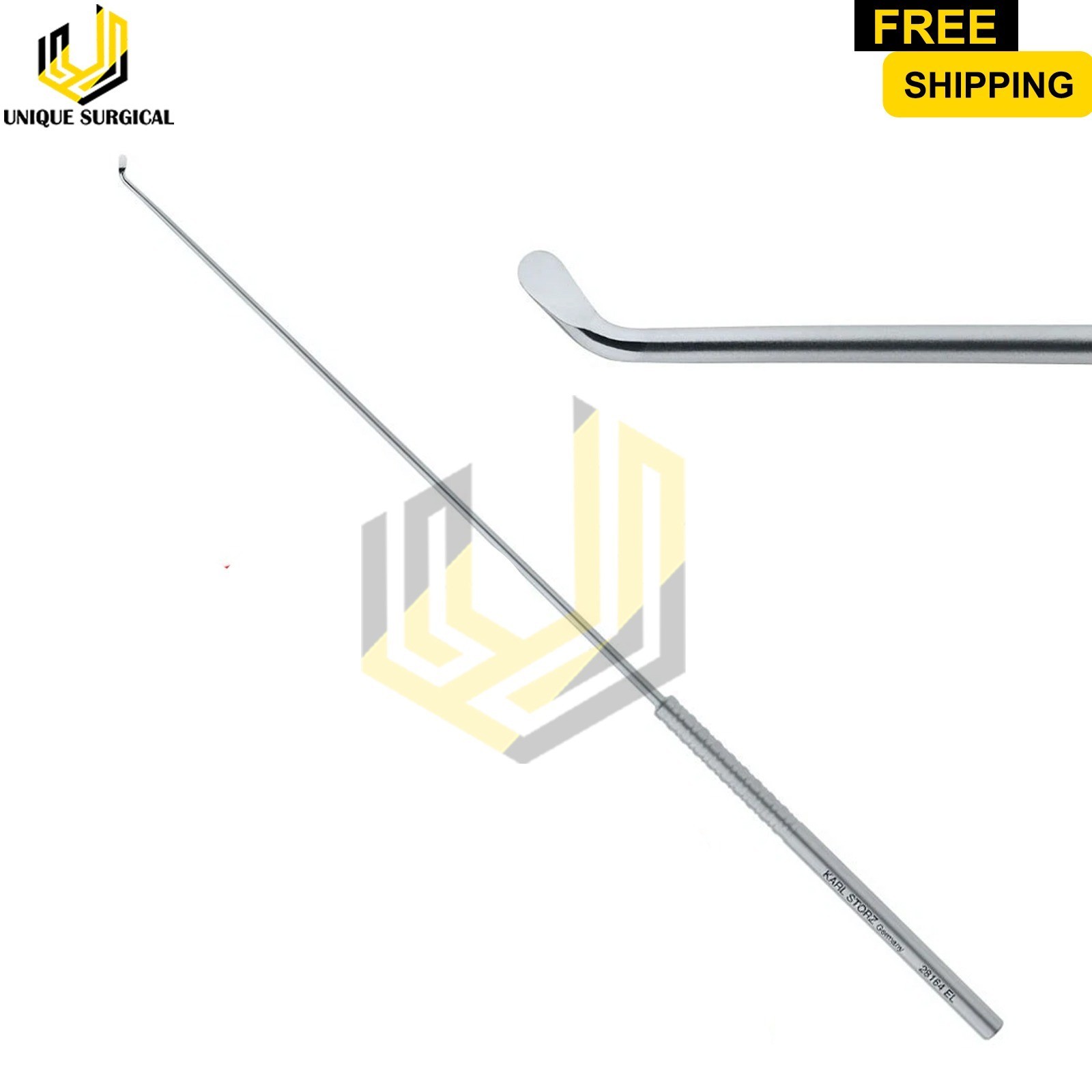 28164EL ENT Nasal 2mm Curved Left Mintz Micro Raspatory / Dissector