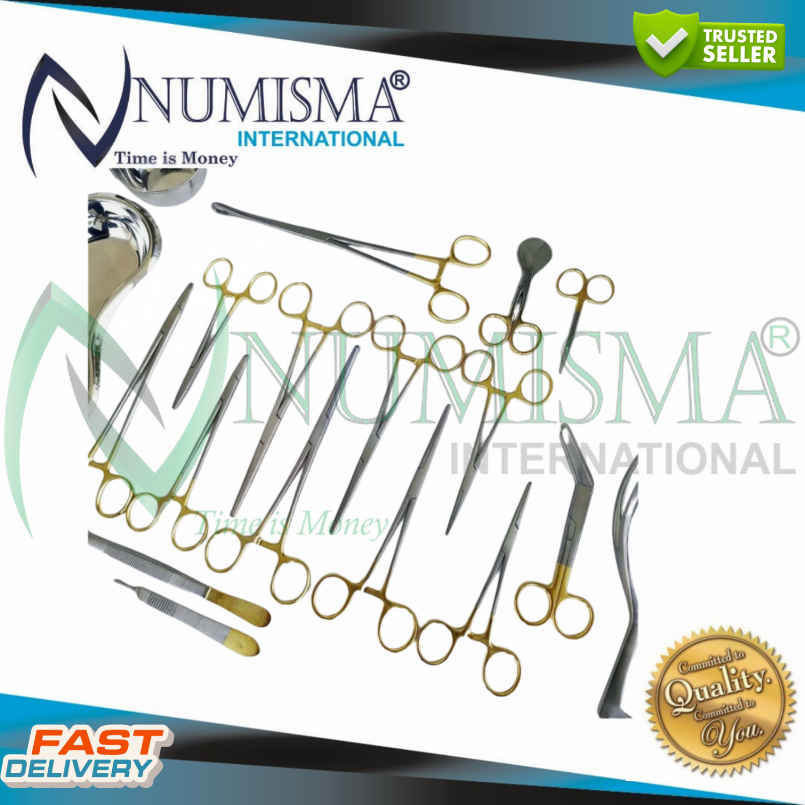 Basic Delivery Set 16 Pcs Gynecology Surgical Instrument Kit German-Grade