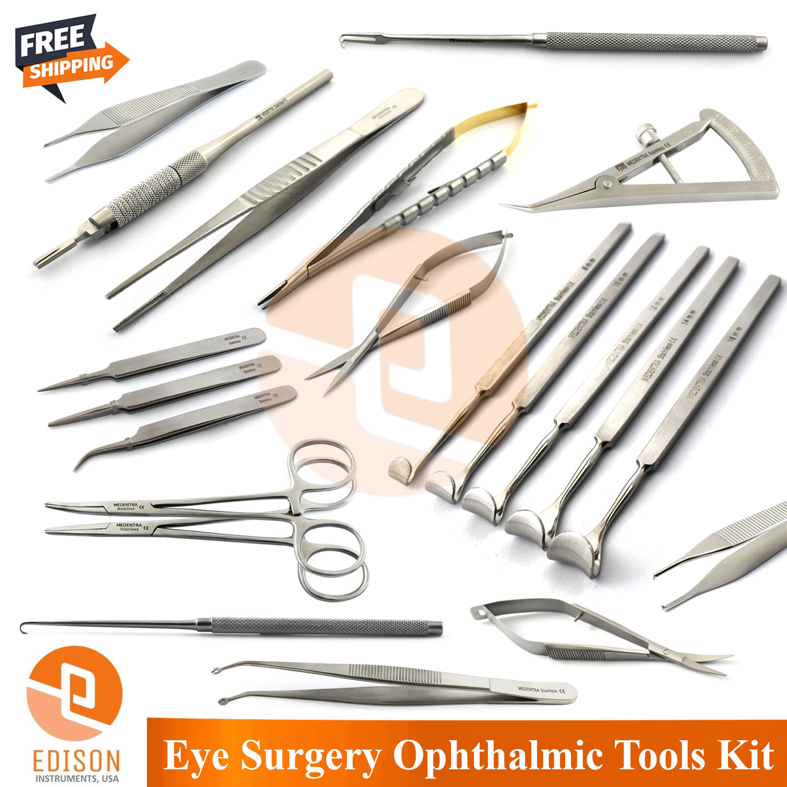 21Pcs Ophthalmic Blepharoplasty Kit Surgical Micro Eyelid Surgery Instrument Set