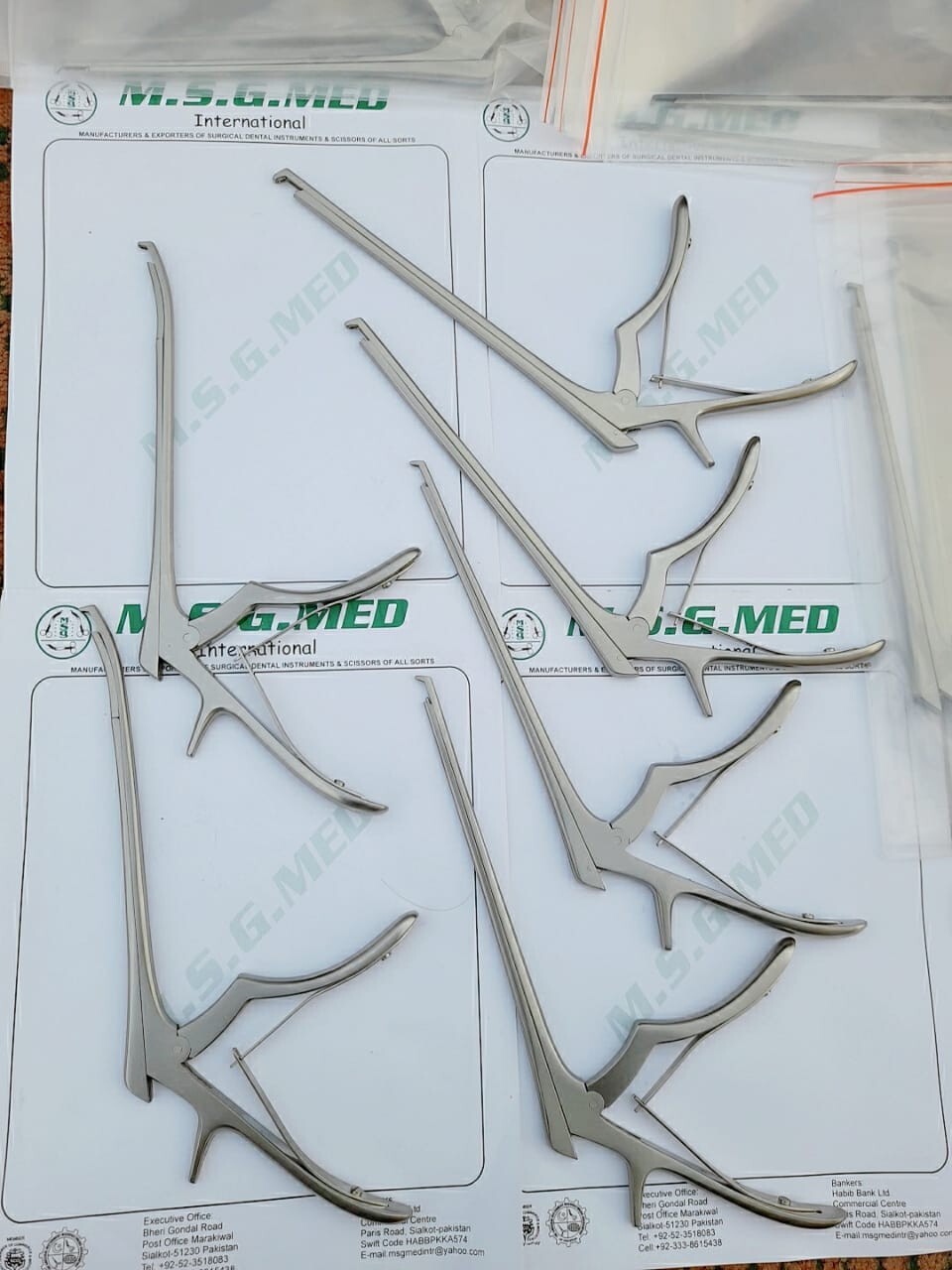 Spinal Orthopedic Kerrison Laminectomy Punch with Bone Ejector 20cm 4PCS Set