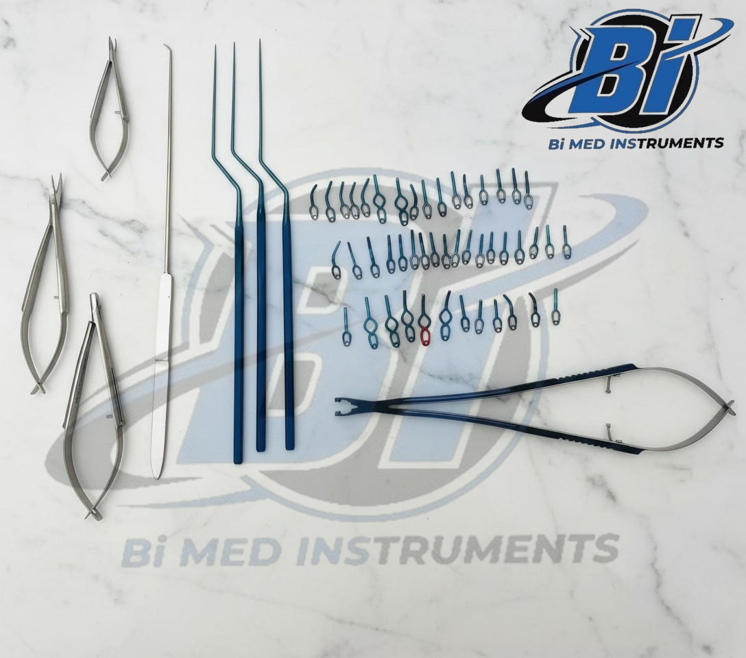 40 ANEURYSM TITANIUM CLIPS+3MICROSCISSORS SET+ROTATING CLIP APPLICATOR