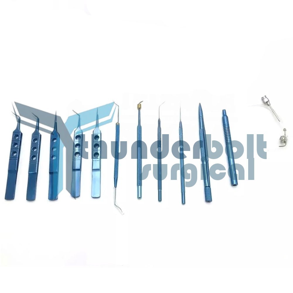 New 21pcs Ophthalmic Cataract Micro Surgery Surgical Instruments with cassette