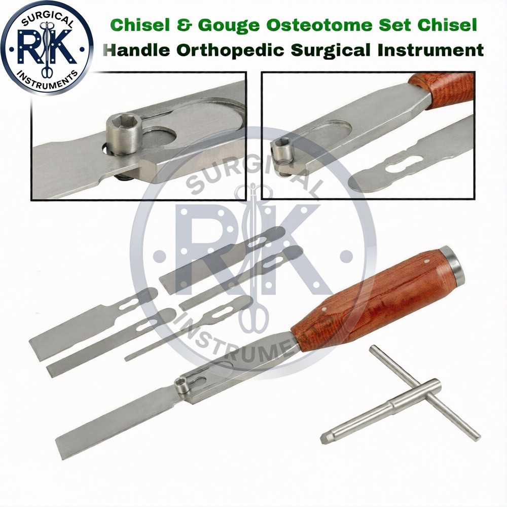 Chisel & Gouge Osteotome Set With Handle Orthopedic Surgical Instrument