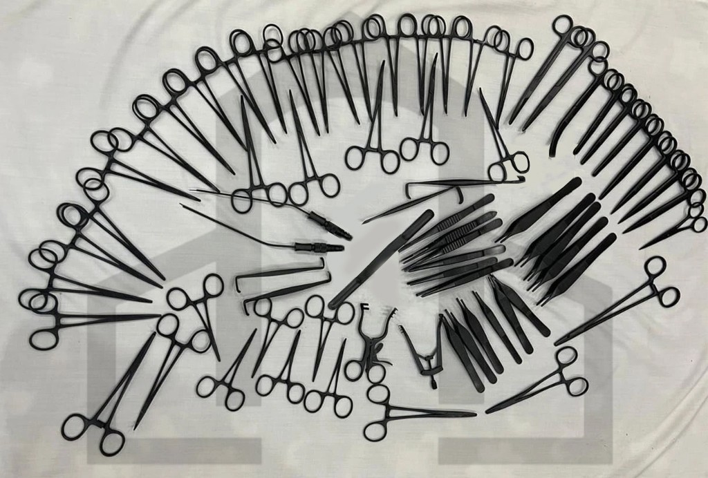 Plastic Surgery Surgical Instruments Black Coated Kit 72 Pcs