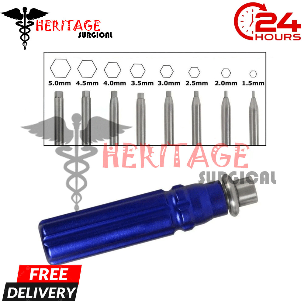 Orthopedic Bone Screwdriver Set With Quick Coupling Handle Surgical Instruments