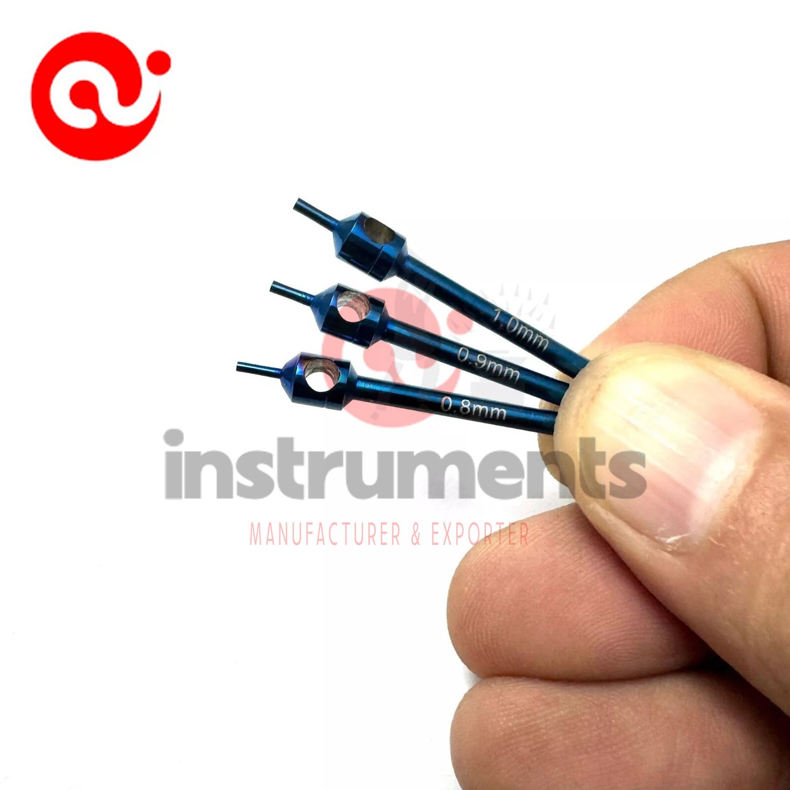 Hair Transplant FUE Hair Punch KIt 4pcs set Punch Sizes 0.8mm,0.9mm,1.0mm By Ai