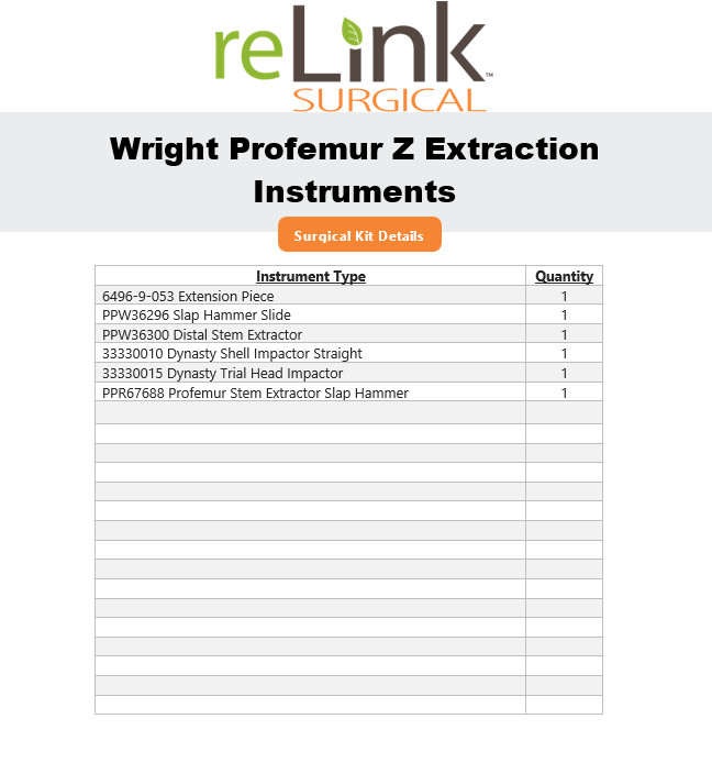 Wright Surgical 4799-0051 Profemur Z Extraction Instruments