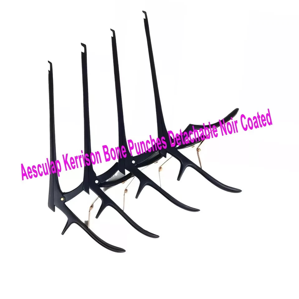 Set of 4 Pcs Aesculap Kerrison Bone Punches Detachable Noir Coated