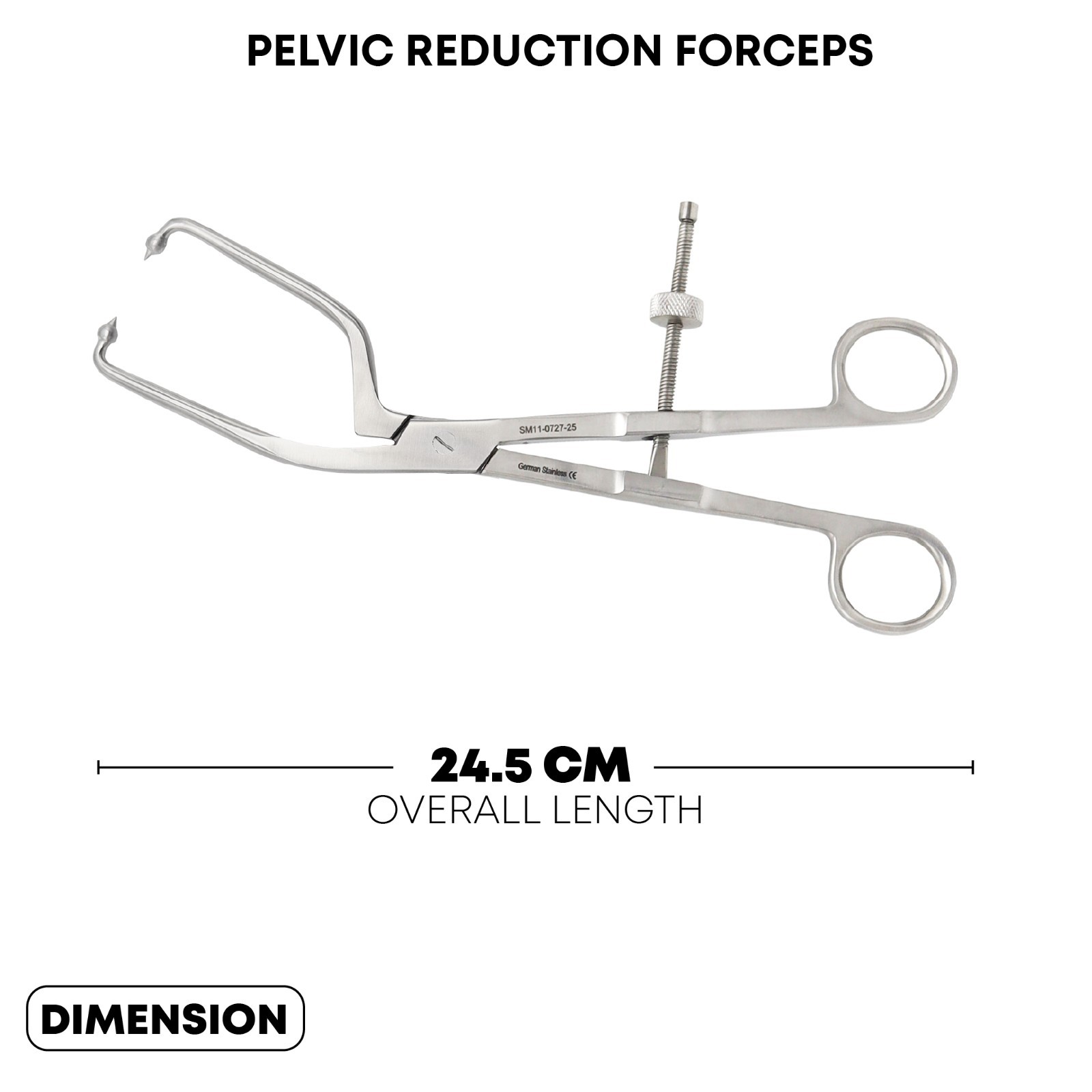 Pelvic Reduction Forceps 24.5 cm Orthopedic Surgical Instrument Pointed Ball Tip