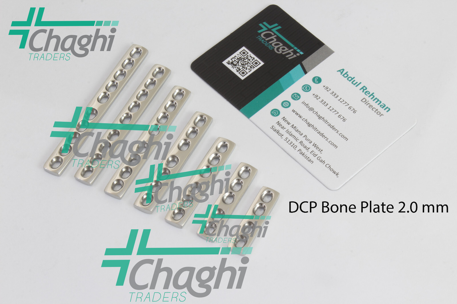 Orthopedic DCP Narrow Bone Plate 2.0 mm 7 PCs Set Stainless Steel 316 L Chaghi T