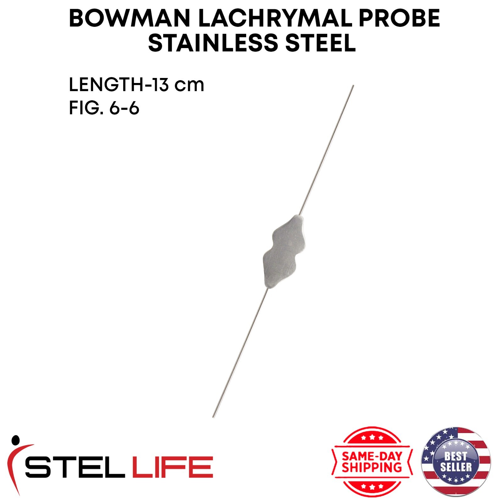 Bowman Lacrimal Probe Surgical Dental ENT Ophthalmic Instruments Fig.6-6