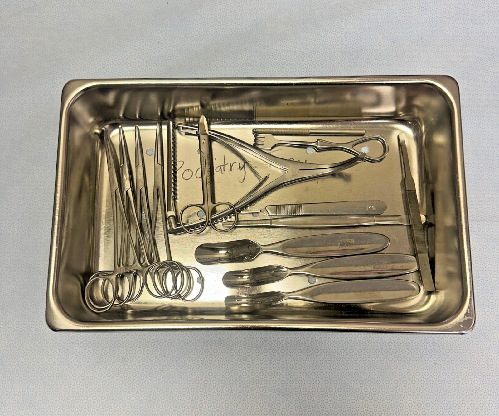 14 Piece SSI Ultra Symmetry Codman Podiatry Set w/ Sterilization Tray
