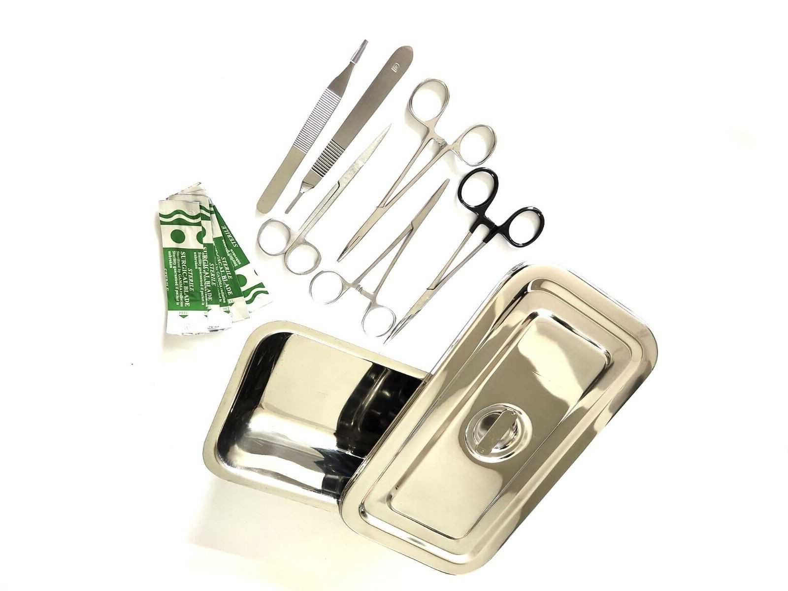 Set of 12 Pieces Basic Minor Surgery Kit Steel Box Surgical Instruments