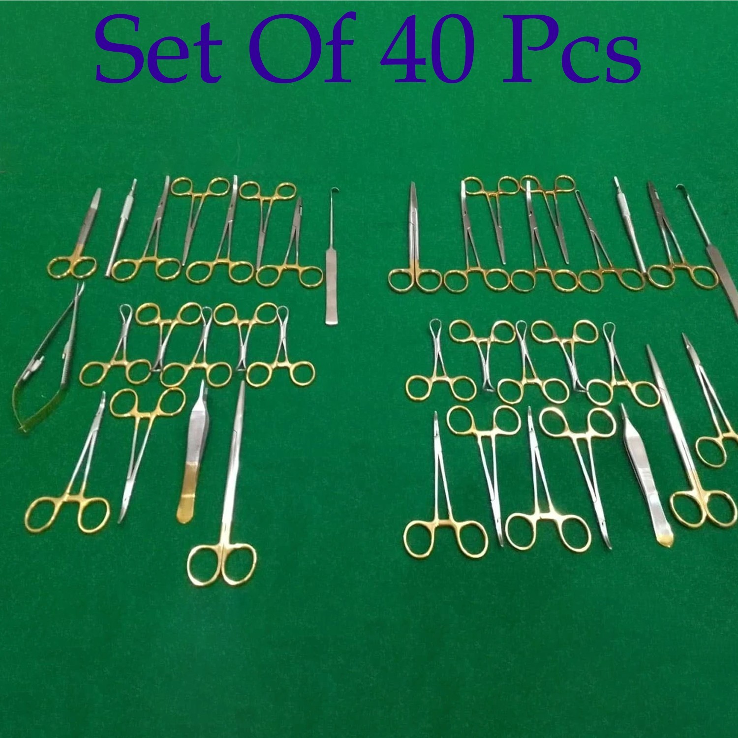 General Surgery Spay Pack Set Of 40 Pcs- Gold Handle- Surgical Instruments Kit,