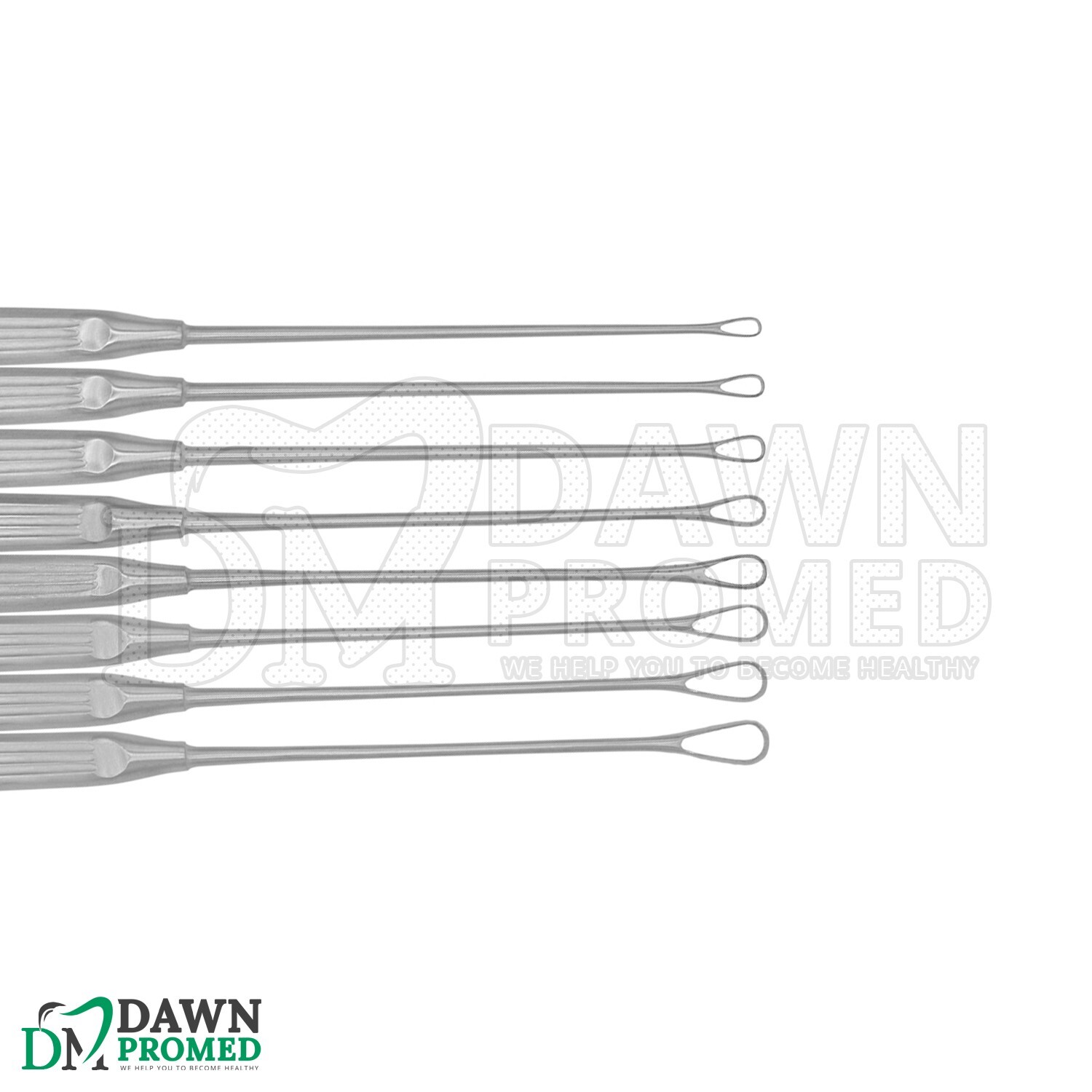 Sims Uterine Curettes 8 Pcs Set 11″ Sharp Blade 00,0,1,2,3,4,5,6 Inst German Gr