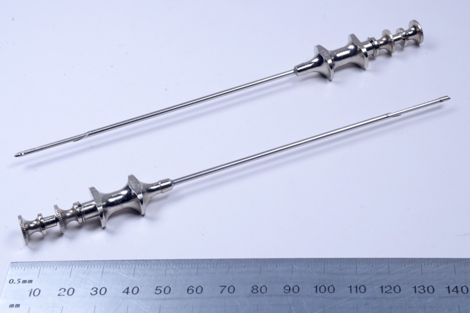2X B-D Yale 14T Silverman Biopsy Ndle 5½” w Stylet & Split Straight Stainless