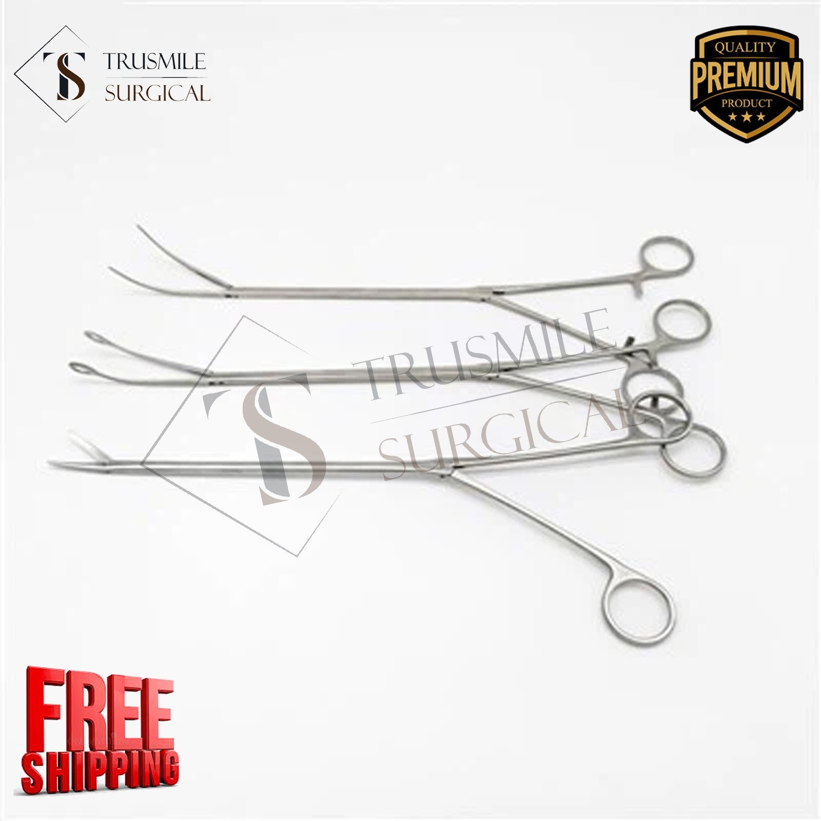 Thoracoscopic Metzenbaum Scissors Curved Dissector VATS Surgical Clamp Set 3 Pcs