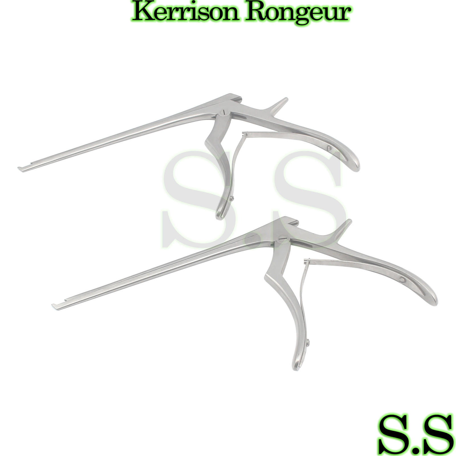 Set Of 2 Kerrison Rongeur 7″ Shaft 4mm + 5mm 45° Up Bite Orthopedic Instruments