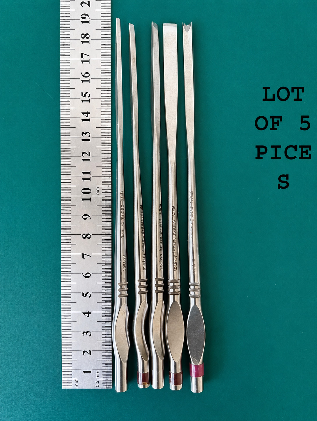 Lot of 5 Karl Storz Walter Rhinoplasty Osteotome Chisel Gouge 2mm 3mm