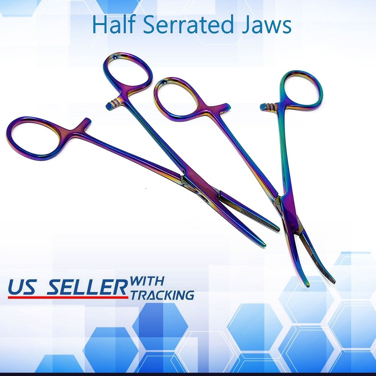 Kelly Hemostat Locking Forceps Multicolor 5.5″ Hemostatic Clamps Surgical