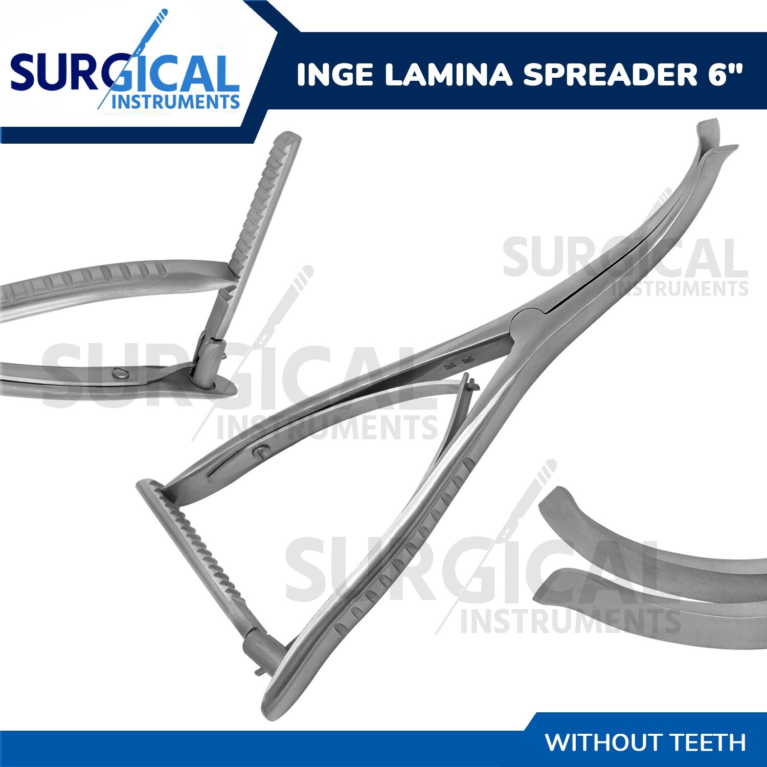 Inge Lamina Spreader 6″ 15.2cm Without Teeth Neurosurgery Surgical German Grade