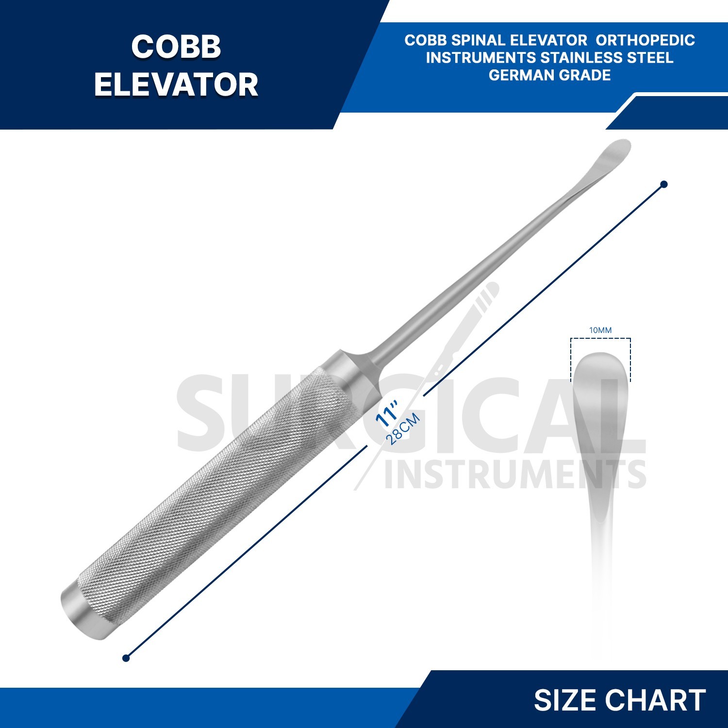 Elevator Spinal Cobb Orthopedic Surgical Vet,Inst Cur. Stainless German Grade