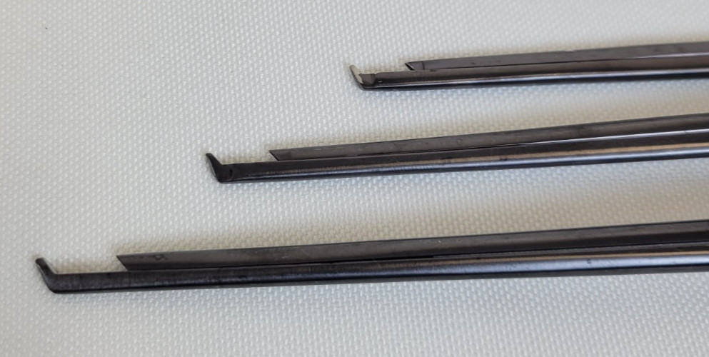 Set of 6 Ruggles Kerrison Rongeurs, 8″, 40° Upward Bite Angle, With Case