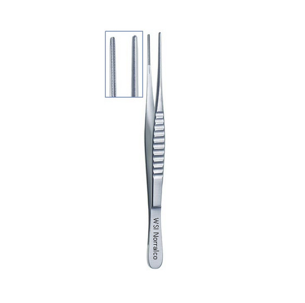 Set of 2 DeBakey Tissue Forceps, 6″, Stright Tips 2 mm Wide, Premium