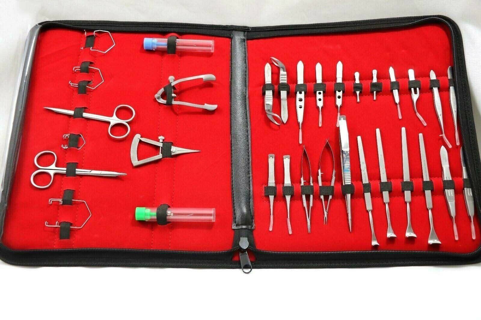 GERMAN 32 Pcs Ophthalmic Cataract Eye Micro Surgery Surgical Instruments SET Kit