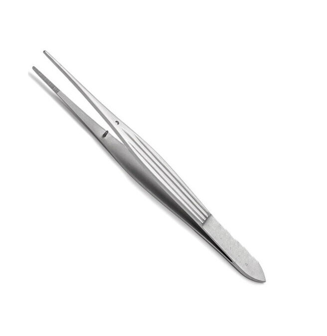 Set of 3 McIndoe Dressing Forceps, 6″, Straight, Serrated Tips, Premium