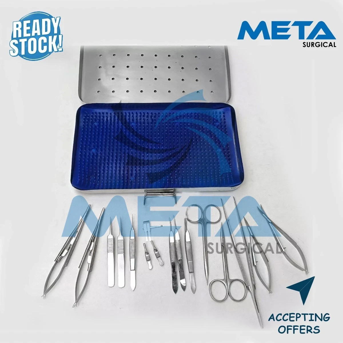 Micro Hand Surgery Instruments Kit Microvascular Clamp Surgical Suture Kit 17Pcs