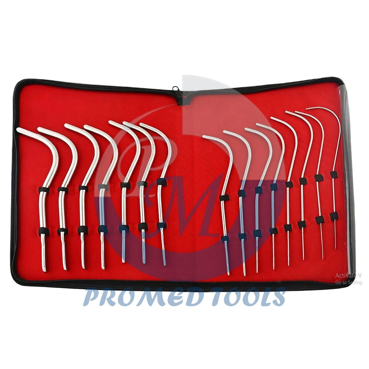 Guyon Urethral Sound Kit Medical Grade Surgical Steel 15Pcs Set