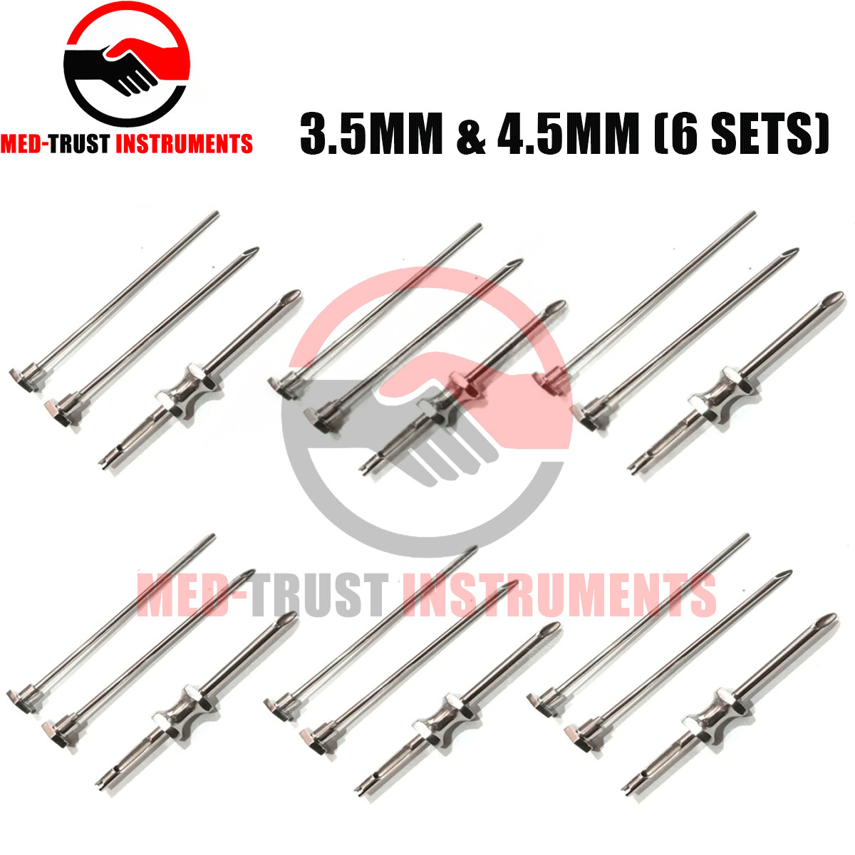 Set Of 6 HRT TROCAR 3.5mm And 4.5mm Cannula & Obturator